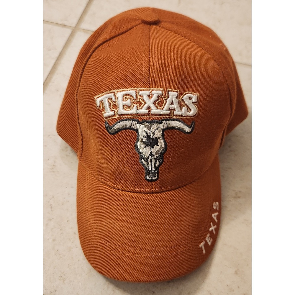 Golden Lion Texas Longhorn Baseball‎ Cap Burnt Orange Embroidered Adjustable Hat